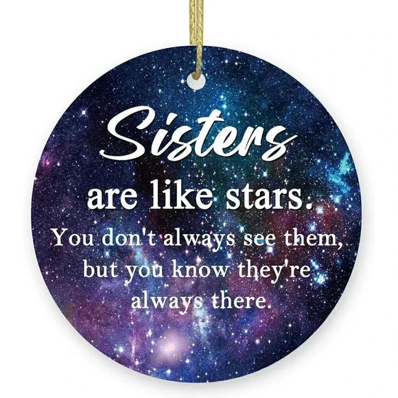 3" Sister Gifts from Brother Ceramic Christmas Decorations - Picture 1 of 7